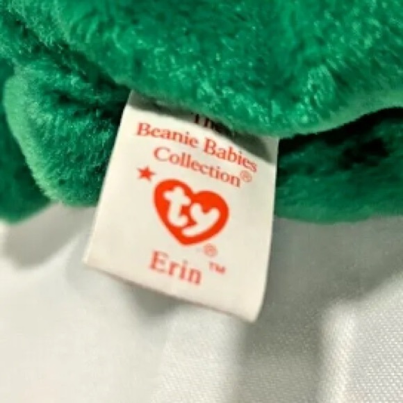 ERIN Irish Bear, TY Beanie Babies, embroidered Shamrock, 1997, Vintage - Picture 7 of 10